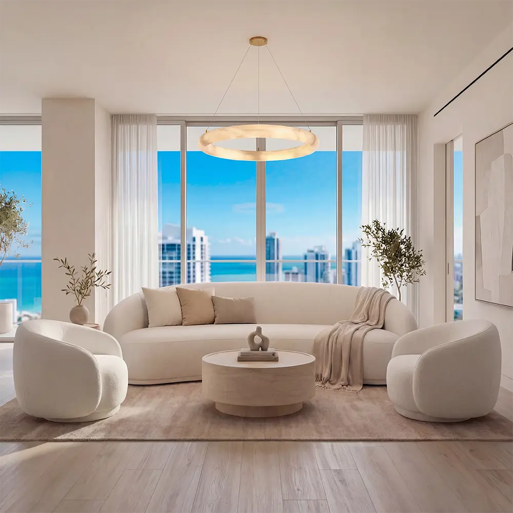 Nido lounge chair in a warm modern setting